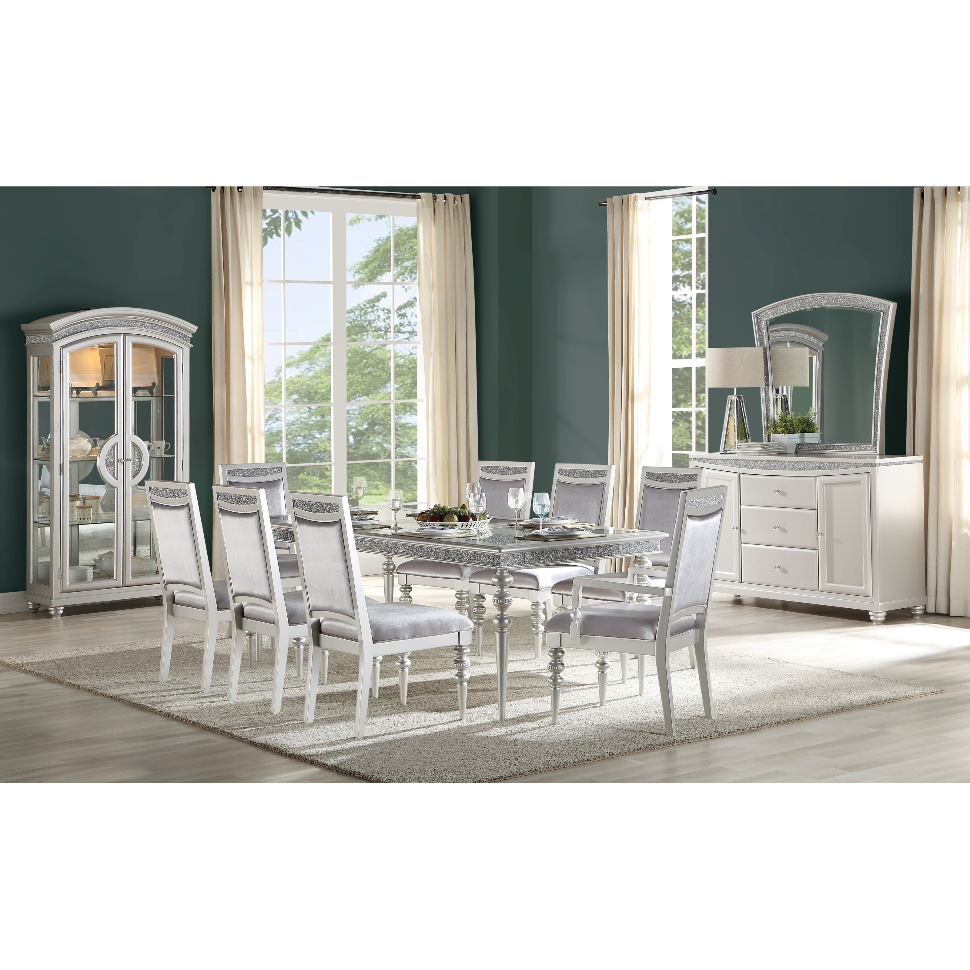 Acme Furniture Maverick Platinum Dining Room Group 1 Formal Dining Room